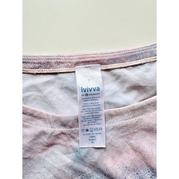 Girl's IVIVVA by LULULEMON Purple Pink Tie Dye Open Back Sporty Dress, Size 7 - Picture 10 of 12
